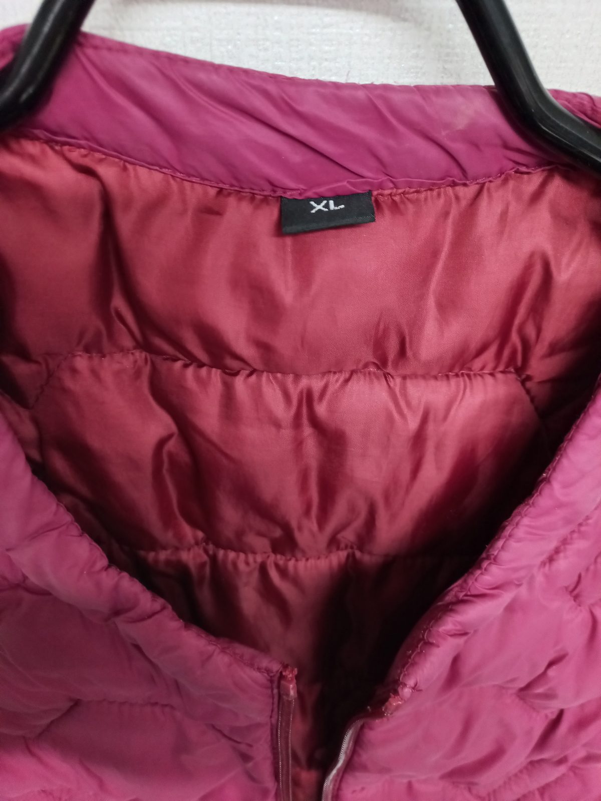 후드 패딩 조끼 마젠타 XL 사진 2
