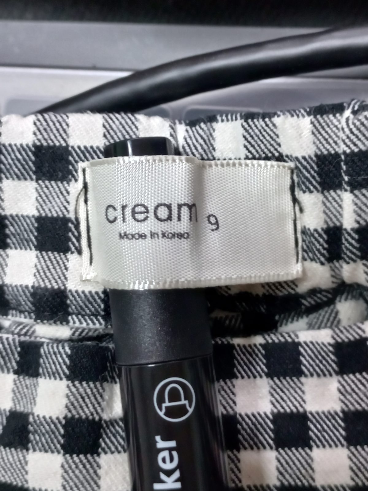 cream 깅엄체크 밴딩 팬츠 사진 3
