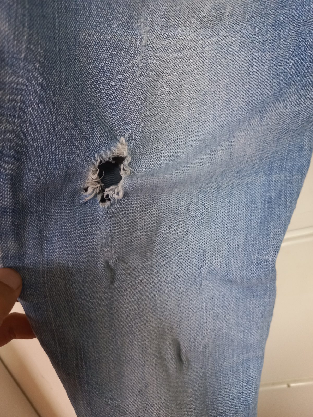 비키니데님 M 컷팅 워싱 부츠컷 스판 청바지 중청 사진 5